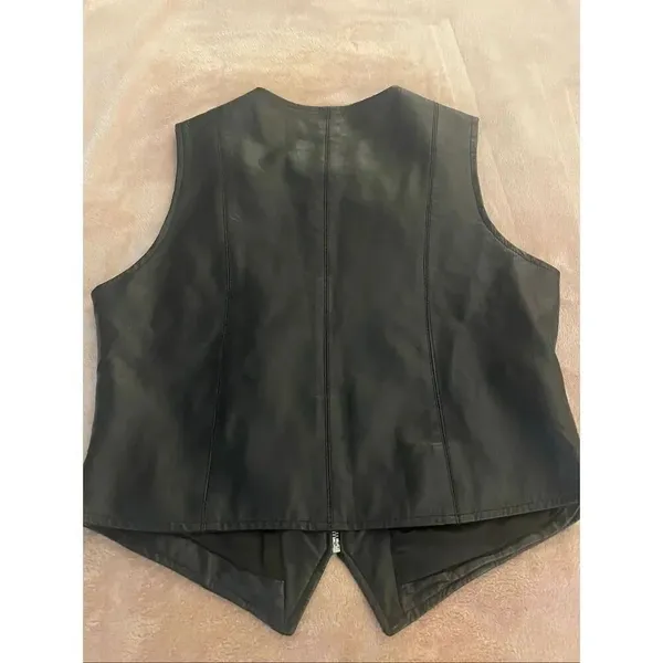 Wilsons The Leather Experts Sleeveless Vest Full Zip L Black Moto - Image 10