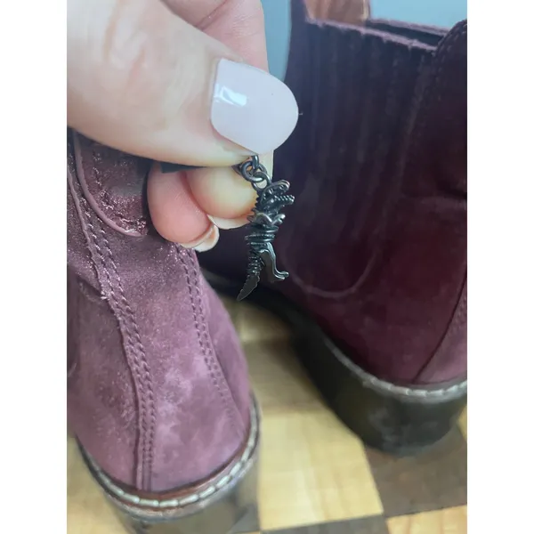 COACH Bowery Chelsea Bootie $395 Bordeaux Ankle Boot Metallic REXY size‎ 7 - Image 6