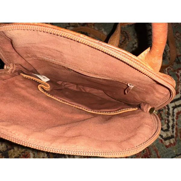 Fossil Vintage Cognac Brown Leather Mini Backpack Crossbody Bag - Image 5
