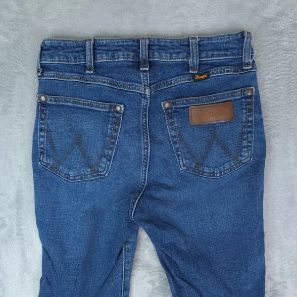 Wrangler Retro Green Jeans Trumpet Flare High Rise Womens 27x30 Blue Western - Image 4