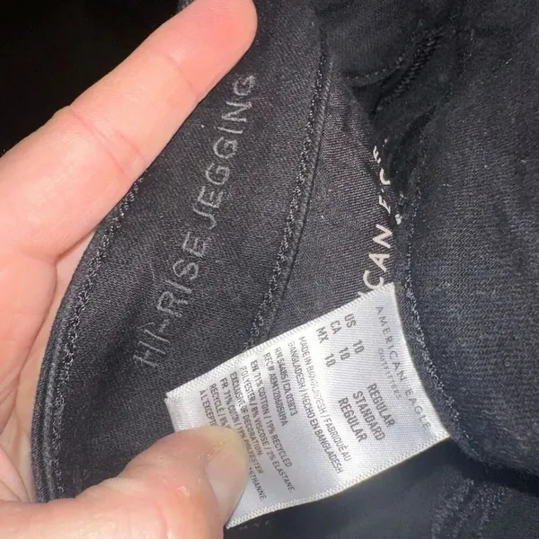 American Eagle distressed high rise 10 normcore black jeggings - Image 2
