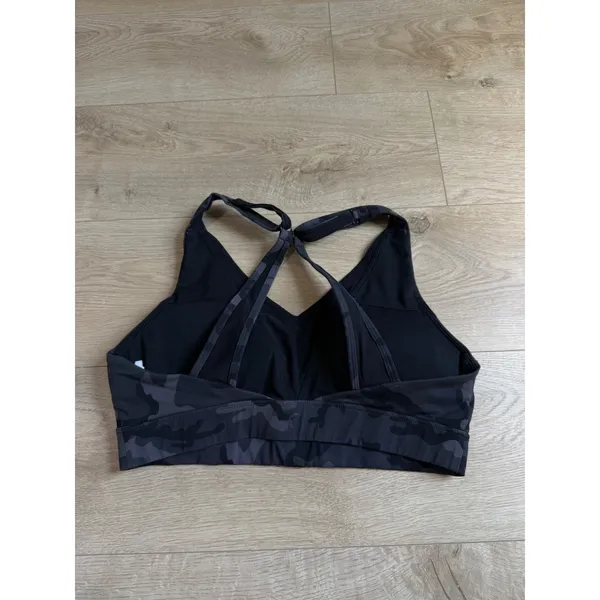 Zyia Active Camo adjustable mesh sports bra gray black padded size L - Image 7