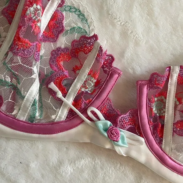 Festival Floral Underwire‎ Bra For Love & Lemons Women's Pink Bra - Image 2