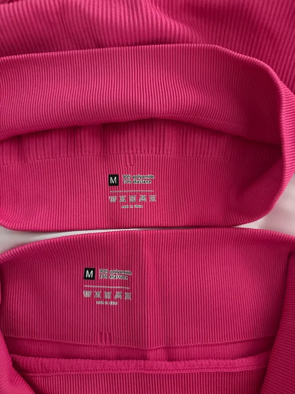 Amazon Pink Workout Set Ribbed - Image 2