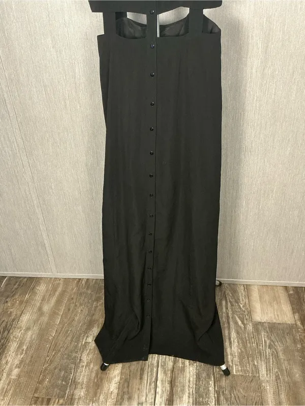 Black Cutout Maxi Dress with Spaghetti Straps Size 6 - Image 5
