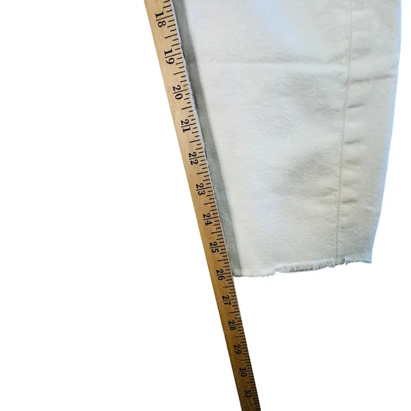Mother High Waisted Looker Ankle Fray White Distressed Skinny‎ Jeans 29 READ - Image 10