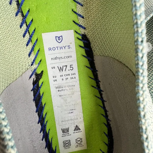 Rothy's The Point Shoes Womens Size 7.5 Green Knit Flats‎ Washable Eco Friendly - Image 9