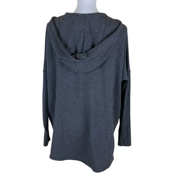 Athleta Charcoal Cowl Neck Hooded Long Sleeve Top Soft Stretch Gray Small - Image 2
