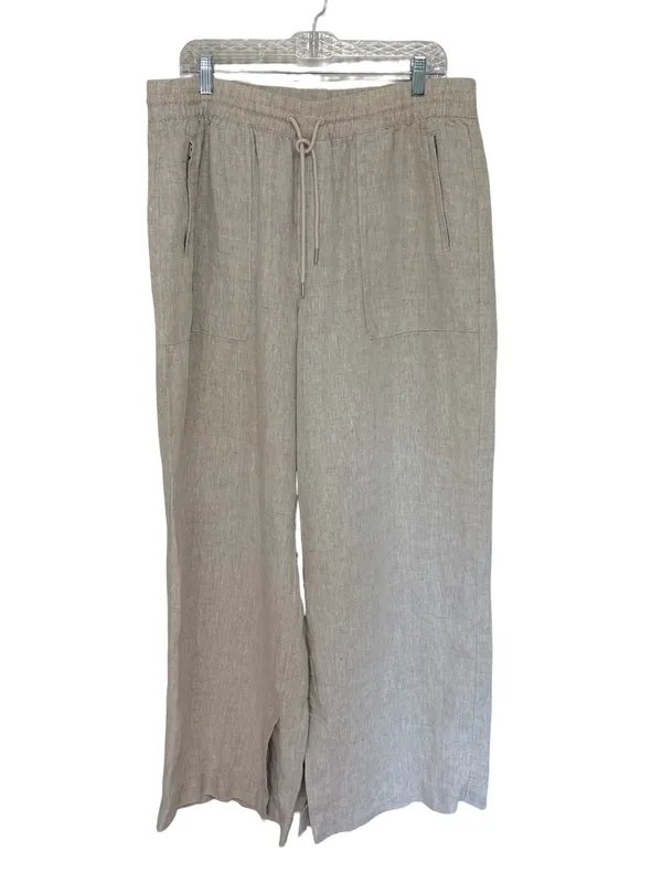 Athleta Retreat Linen High Rise Wide Leg Pants Undyed Natural Flax - Size XL - Image 3