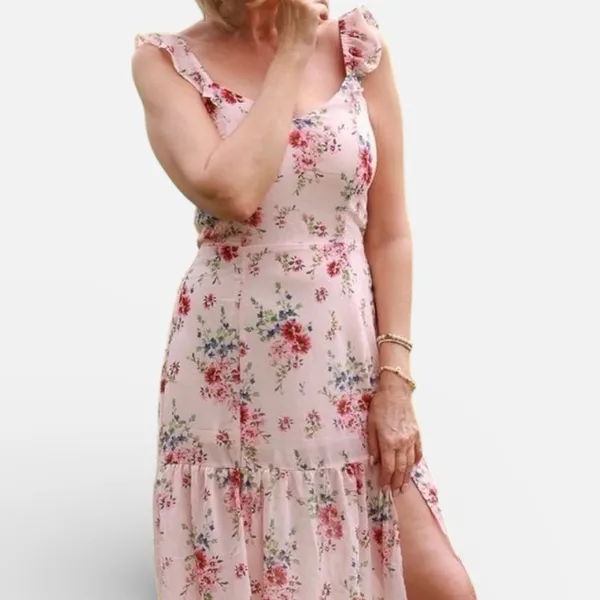NWT Melrose & Market Light Link Floral Ruffle Midi Dress SMALL - Image 2