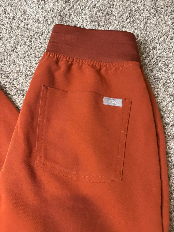 Orange FIGS Jogger Scrub Pants - Image 2