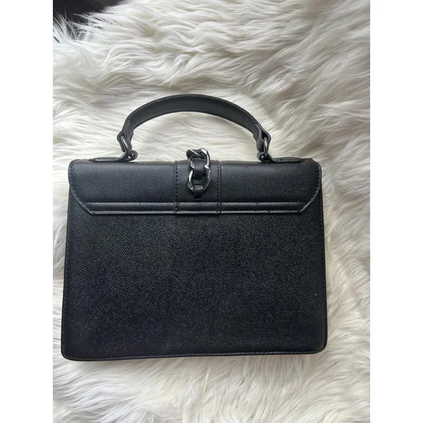Badgley Mischka Black Leather Studded Satchel - Image 2