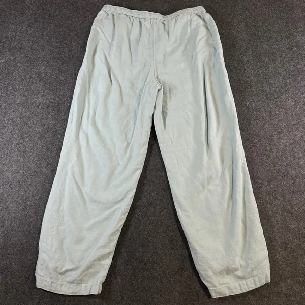 Abercrombie & Fitch Blue Green Linen Blend Wide Leg Pull On Pants Medium Regular - Image 10