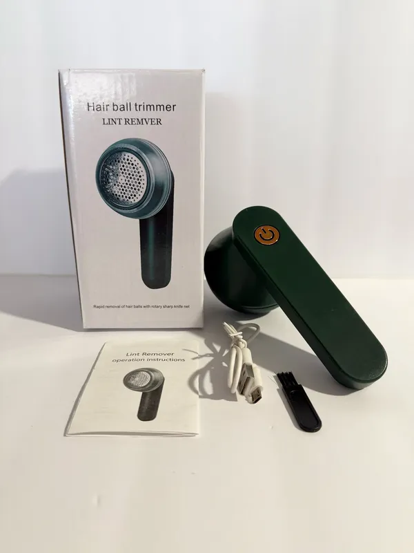 Portable Electric Lint Remover Fabric Shaver Defuzzer for Clothes Furniture Green - Image 3