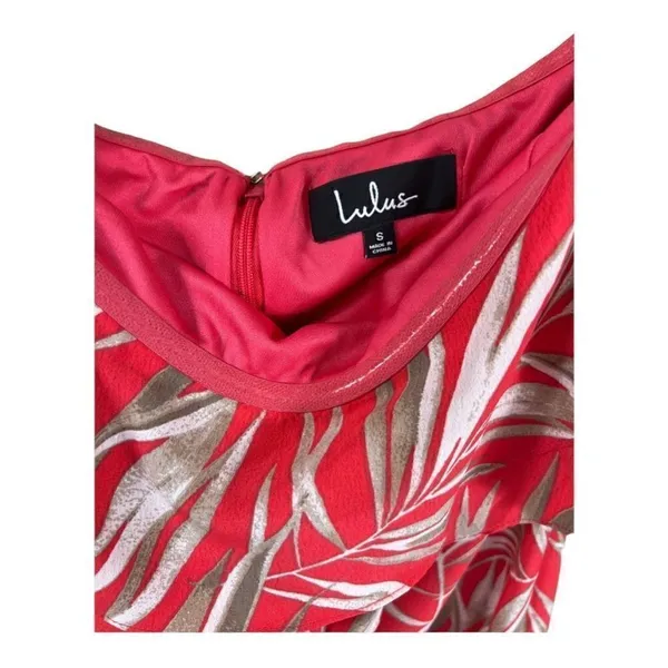 Lulus Be-Leaf The Hype Coral Pink Off-the-Shoulder Mini Dress - Image 7