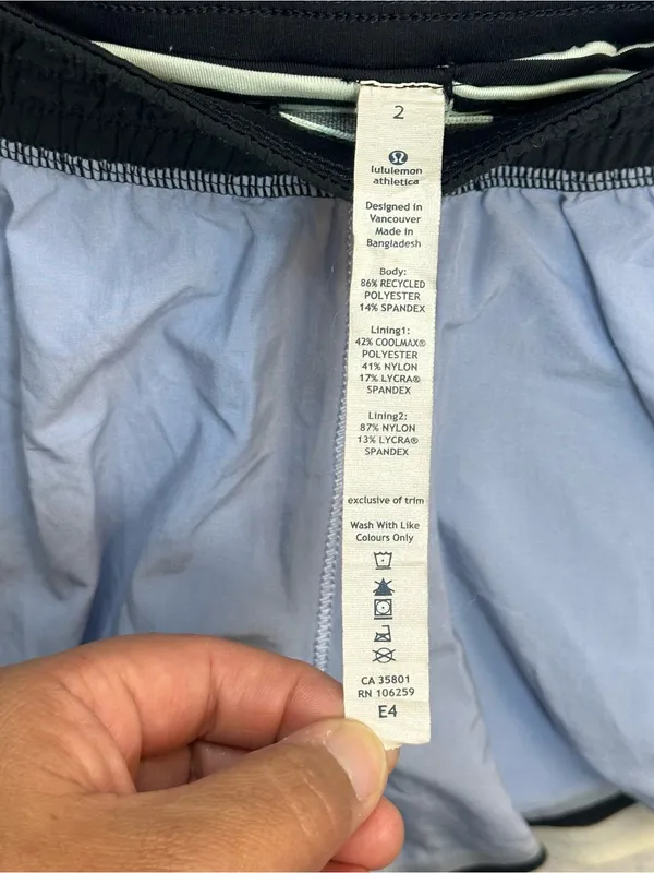 Lululemon Run Speed Short Size 2 Black Blue Stripe Lined 2.5” Running Shorts - Image 8