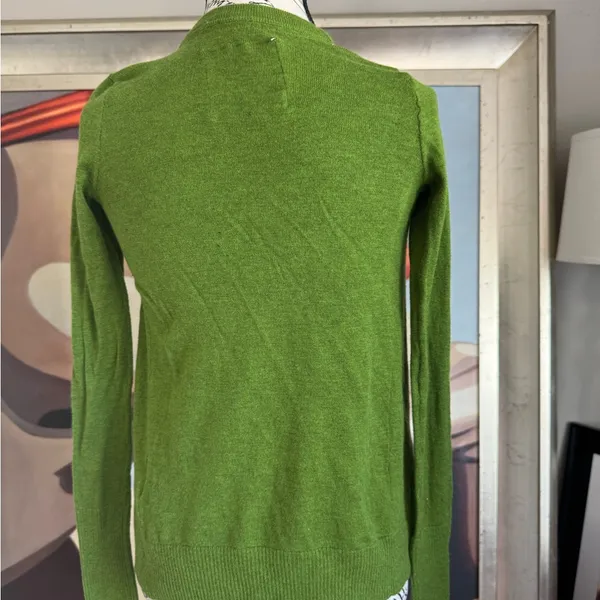 Abercrombie & Fitch Y2K vintage 2000s Green Ruffled Henley sweater kids XL - Image 3