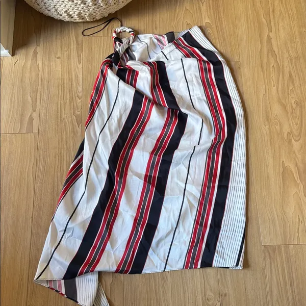 Zara Striped Skirt - Red, Black, White - Image 4