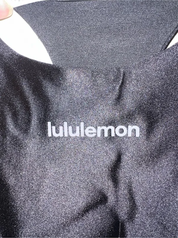 Lululemon Black Satin 2 Racerback Women's Crop Top - Image 6