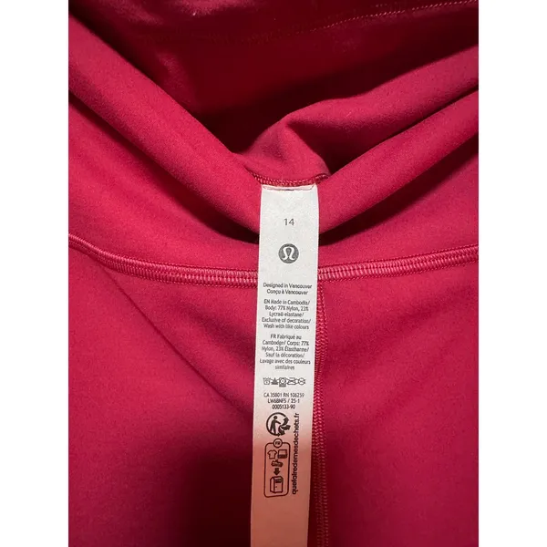 Lululemon Wunder Train High-Rise Crop 23" Magenta Smoke Size 14 - Image 4