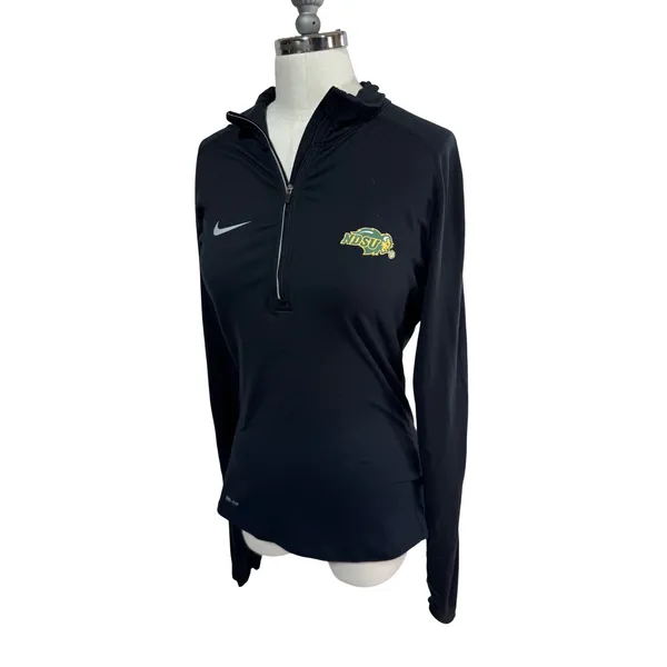 Nike Small Black 1/4 Zip Top Women's NDSU‎ Bison Dri-Fit Training - Image 3