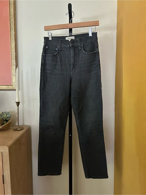 Madewell The Perfect Vintage Crop Jeans Sumner Wash High Rise‎ Black Size 25 - Image 3