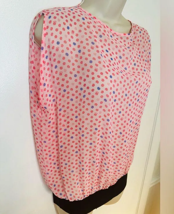 Fiorucci Polka Dot Light Pink Body Suit NWT Italian Size 40 Oversized Size 4 - Image 3