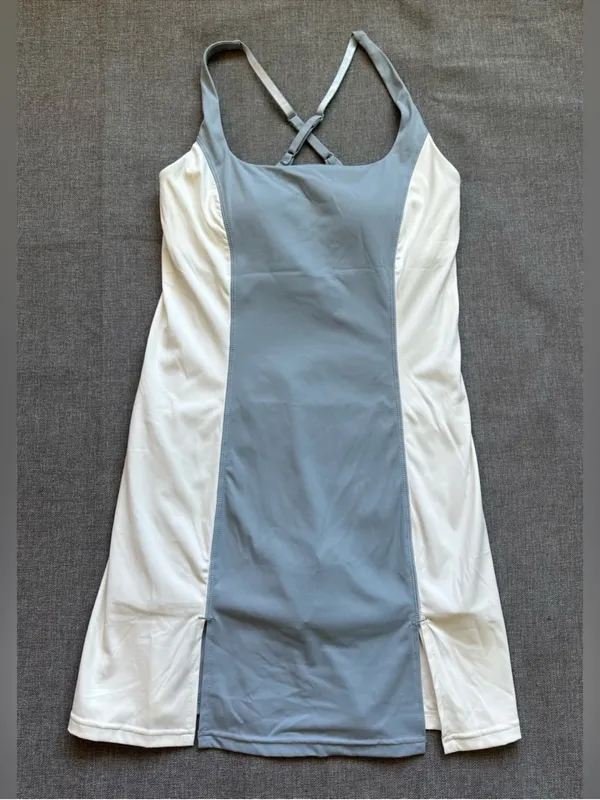 Gold Hinge Cloud Blue Stripe Active Dress M - Image 7
