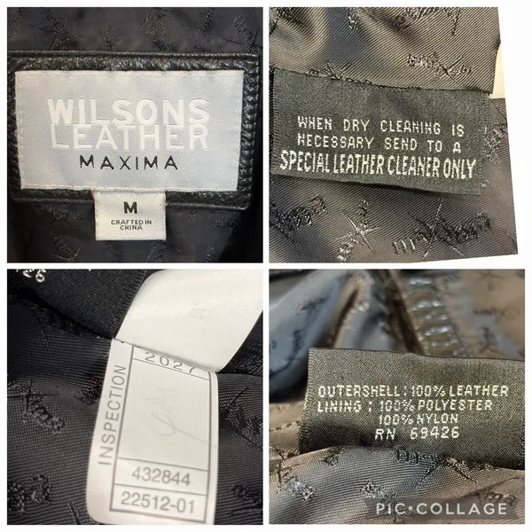 Vtg Wilsons Leather Maxima Womens M Jacket Black Leather Fitted 3 Button Y2K EUC - Image 7