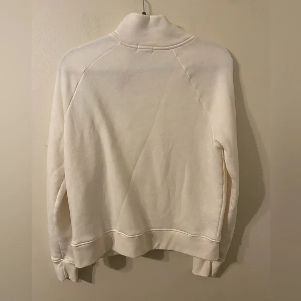 Peloton Incline Side Zip Pullover Sweatshirt Size Small Ivory Pink‎ Spell Out - Image 2