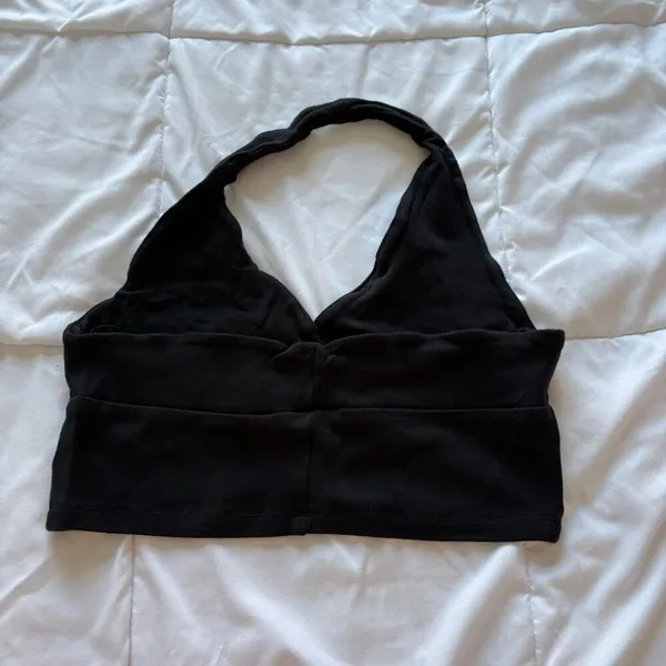 Vintage 90s Y2K Derek Heart Halter Top Womens Size‎ Large Black Summer Beach - Image 4