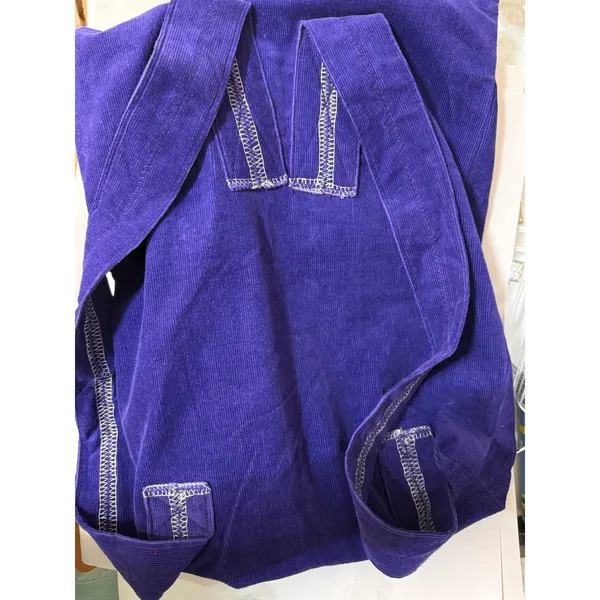 Handmade Purple Corduroy Backpack Boho Artisan Rucksack 16x13 - Image 4