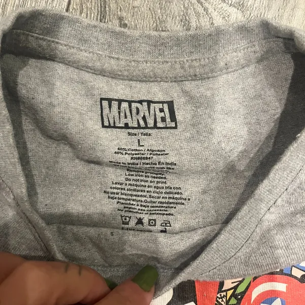 Marvel‎ Avengers Unisex Large Grey T Shirt Short Sleeves Crew Neck - Image 3