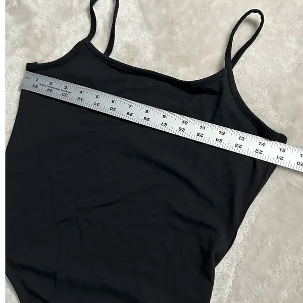 Madewell Cami Thong Tank Bodysuit Women's Medium Black Sleeveless Strappy NWT - Image 7