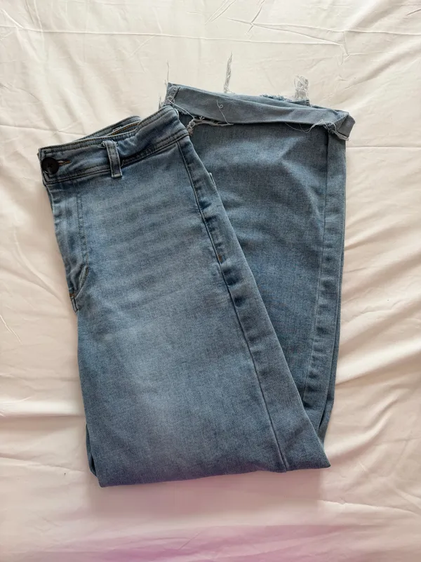 Medium Wash Oat Wide Leg Jeans Blue Size 6 - Image 2
