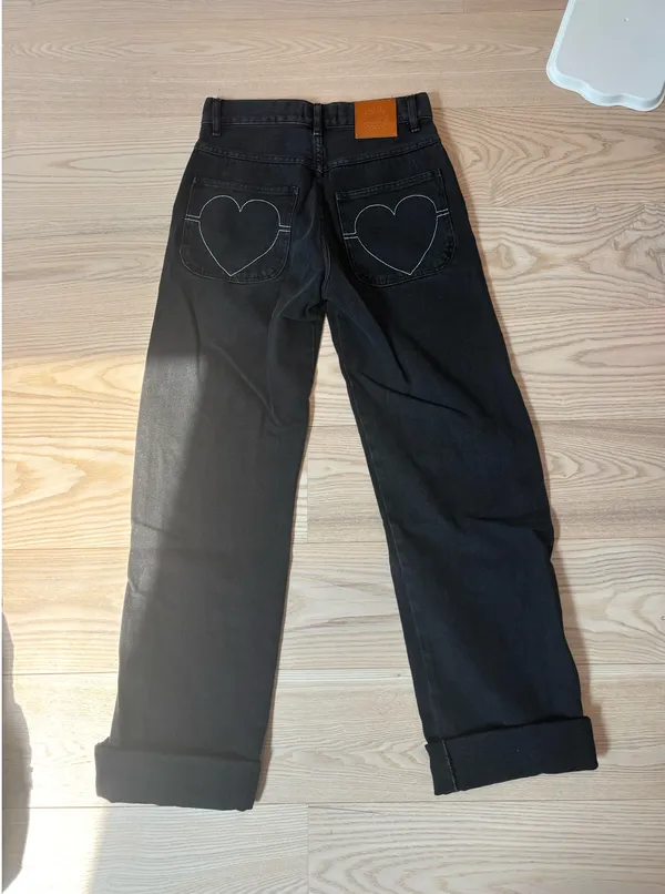 Black Straight Leg Jeans Size 24 - Image 4