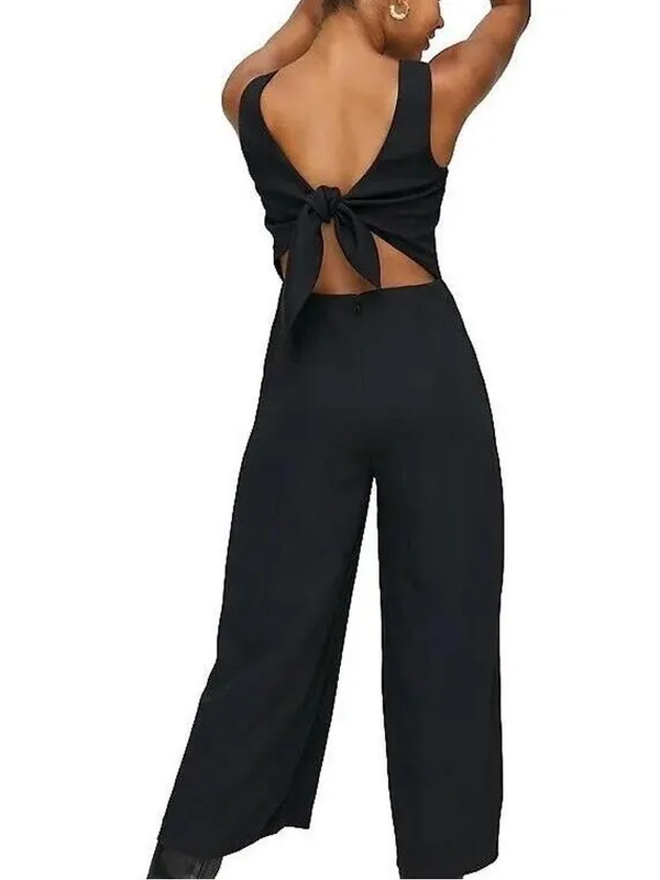Wilfred Women’s Black Tie-Back Wide-Leg Jumpsuit - Image 2
