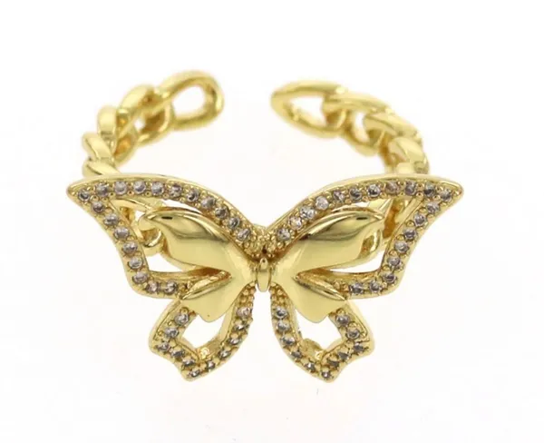 Gold Plated Butterfly Openable Ring - Image 2