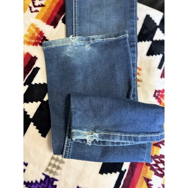 Earl Jeans‎ Med Wash Low Rise Skinny Bootcut Denim Jeans Size 1 Embroidered Gems - Image 10