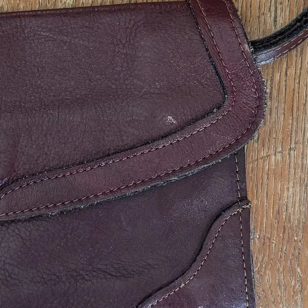 Vintage Burgundy Leather Wristlet‎ Clutch Made in Brazil - Image 7
