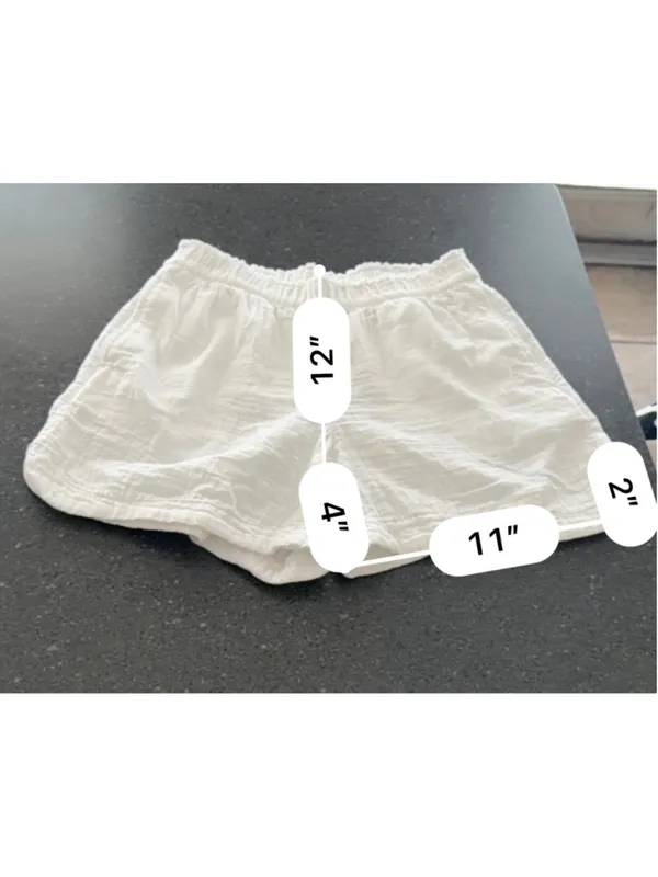 Old Navy White Crinkle Gauze Shorts High Waisted Comfort Waistband Size S - Image 4