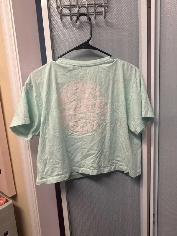 Rip Curl Women's Wetsuit Icon Cropped T-Shirt Mint Green Size S - Image 5