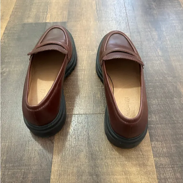Madewell The Bradley Brown Leather Lugsole Loafers Size 8.5 - Image 3