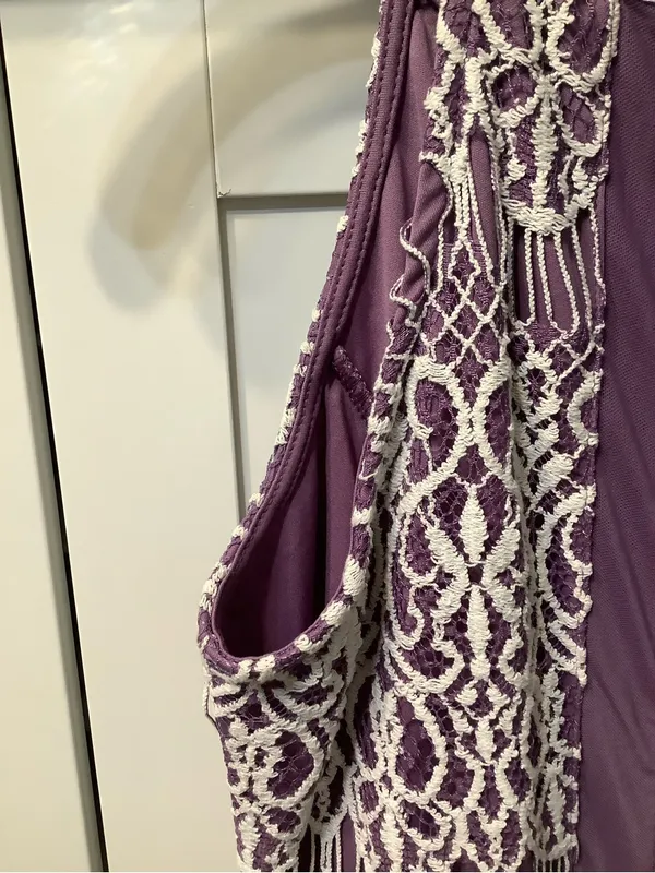Altar'd State Purple Dress with White Lace Overlay EUC Wedding Sorority Feminine - Image 10