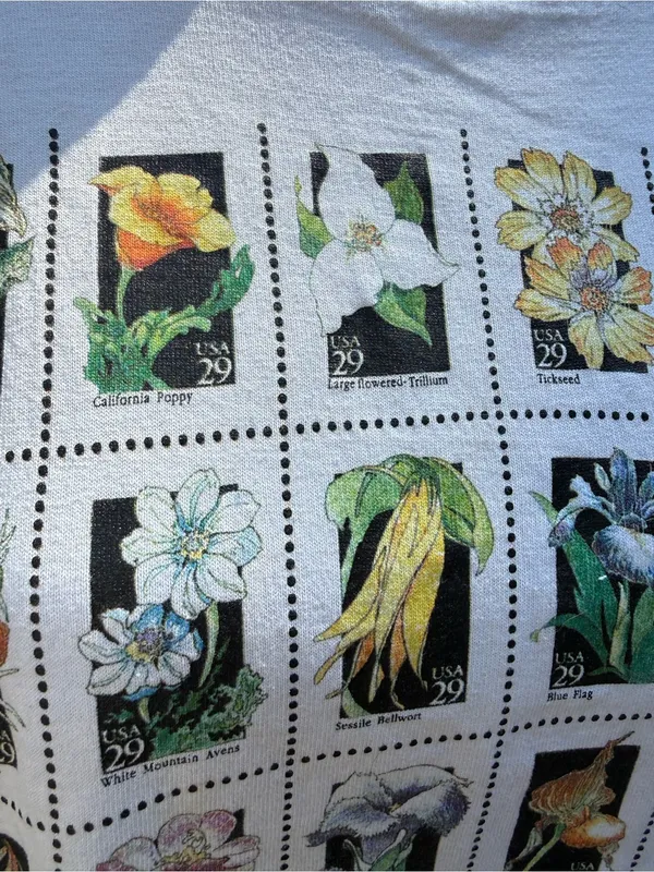 Fruit of the Loom Vintage 1992 Postage Stamps Tee Shirt Collector USA BEST XL Top 90 - Image 3