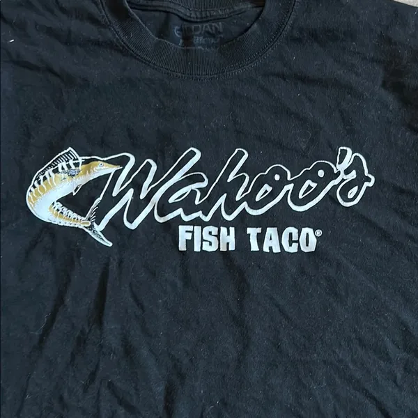 Gildan Black and White Fish Tee - Image 2