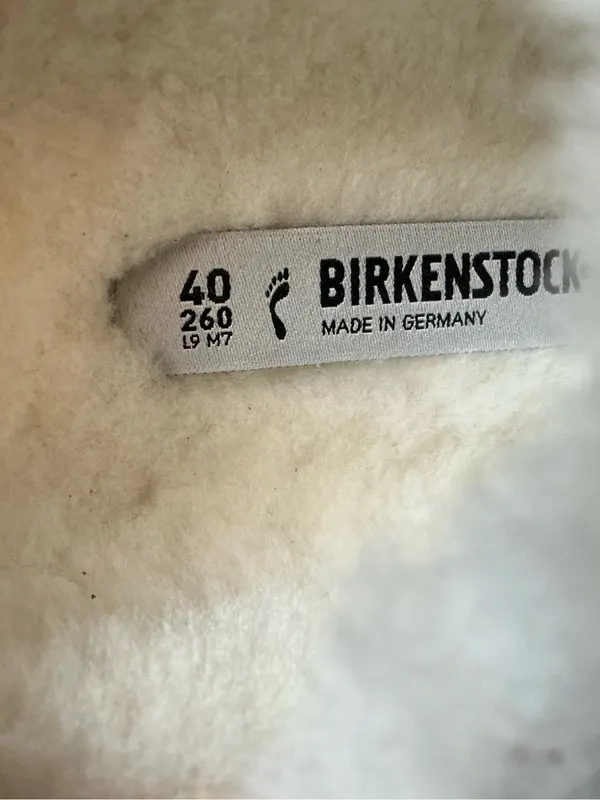 Birkenstock Milano shearling lining mink,leather sandals size 40 backstrap - Image 11