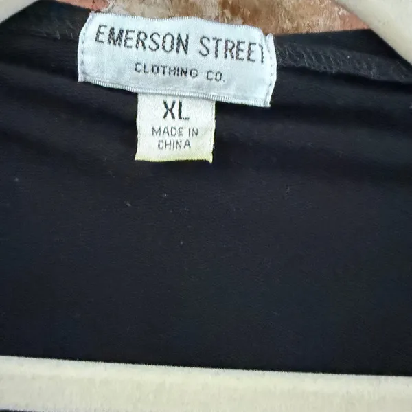 Emerson Street Women Stretch Hooded Top Size XL Black Fleur De Lis Saints French - Image 4