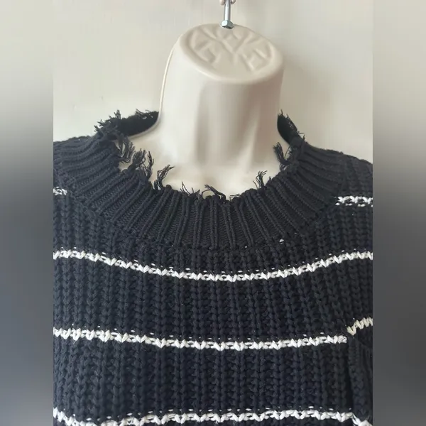 Vintage Havana Black and White Striped Sweater - Image 4