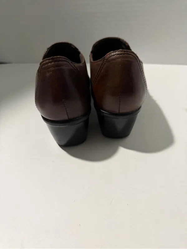 Clarks‎ Dark Brown Leather Slip-On Loafers - Image 4